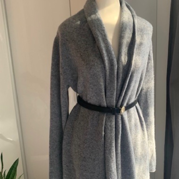 Aritzia Babaton Cardigan open cashmere grey/blue sweater medium - Picture 8 of 14